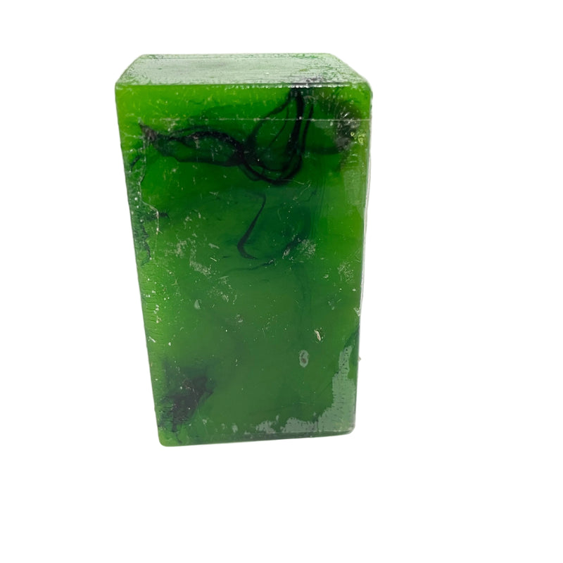 Green Resin Bottle Stopper Blank with black swirl
