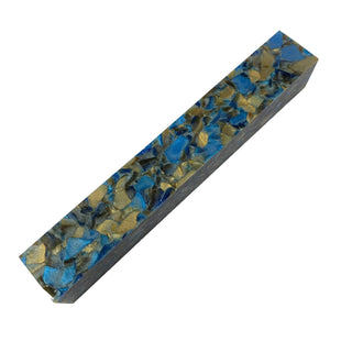Blue/Gold Chip Acrylic Pen Blank