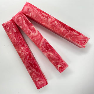 Red and White Resin Pen Blanks