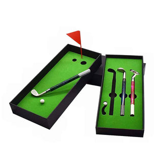 Desktop Putting Green Pen Box. With Pens