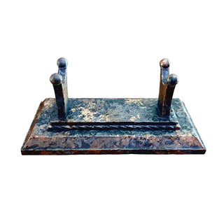 Hand-painted Hammered Iron Pen Stand with realistic forged metal finish by John U.
