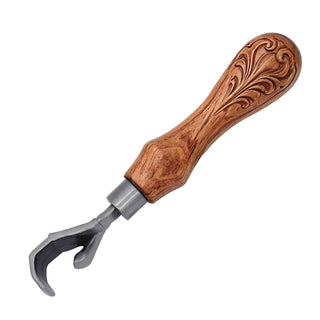 Finished Hand Bottle Opener with carved wood handle in Antique Gun Metal finish