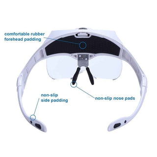 Head Mounted Magnifying Glasses With LED Lights - Rechargeable