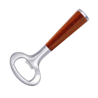 Heritage Bottle Opener Kit with satin chrome hardware and turned hardwood handle