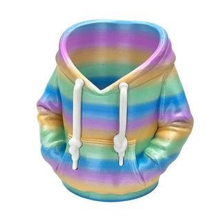 3D Printed Hoodie Pen Cup in Rainbow