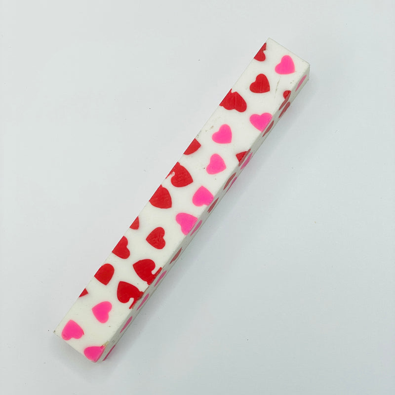 Hearts in White Acrylic