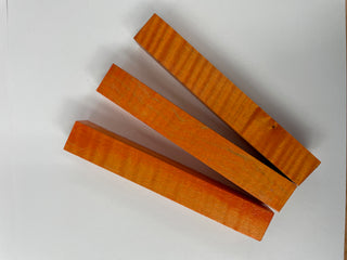 Orange Stabilized Very Curly Maple