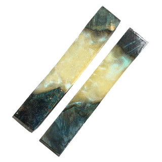 Hybrid Pen Blanks - Glittering Ivory & Dyed Maple