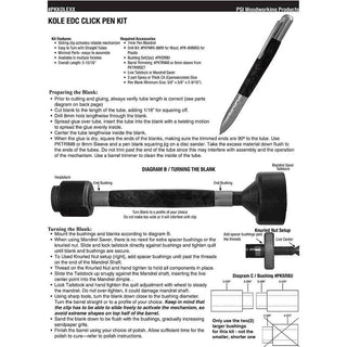 Kole EDC Click Pen Kit Starter Set - 5 Pen Kit Starter