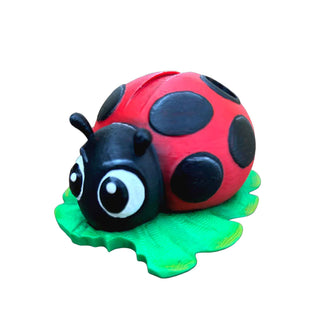 Cute hand-painted ladybug pen display stand for fountain pens, rollerball pens, and custom turned pens.