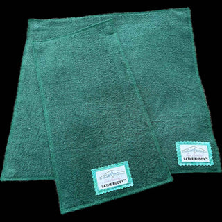 Lathe Buddy wet sanding lathe bed protector set with absorbent top, waterproof bottom and magnetic corners in green