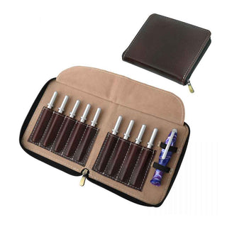 Leather Case for Crochet Hooks. Dark Brown