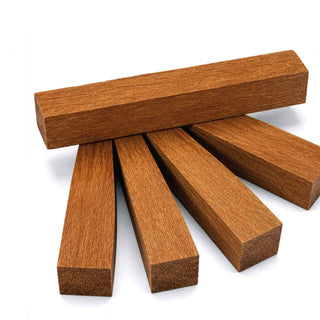 Makore Pen Blanks Group – Golden-brown Makore hardwood pen blanks with smooth grain and natural luster
