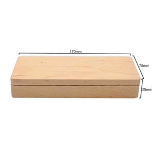 Multi Purpose Maple Pen Box. Closed with sizes
