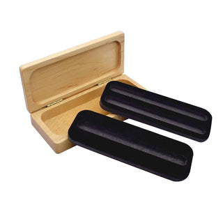 Multi Purpose Maple Pen Box. Open. Showing dual inserts