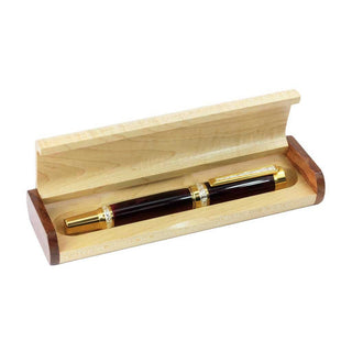 Maple Pen Box With Apitong Accents - Oversize