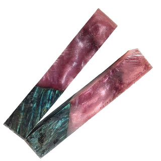 Hybrid Pen Blanks - Glittering Mauve & Dyed Maple