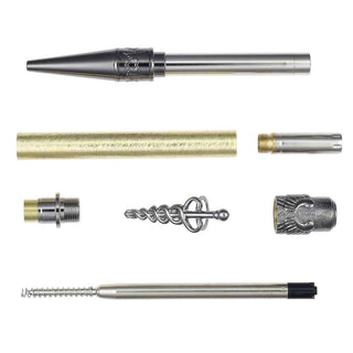 Medical Twist Pen Kits (PSI). In Gun Metal. Parts layout.