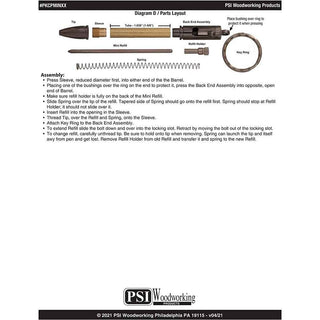 Mini Bolt Action Key Ring Pen Kits