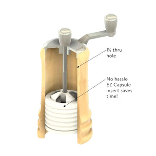 EZ Assemble salt and pepper mill turning kit 3.5 inch. Chrome Open view