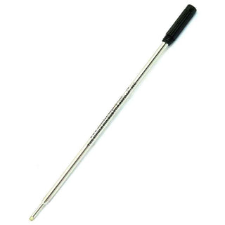 Monteverde SoftRoll ballpoint pen refill for Cross-style pens featuring low-viscosity ink technology, nickel silver construction, and smooth writing performance. Black Medium