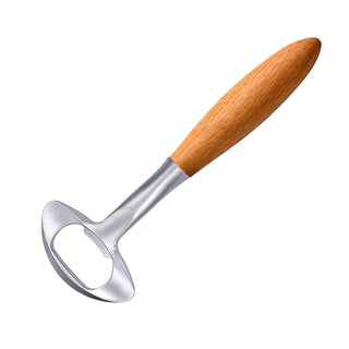 Nordic Bottle Opener Kit with satin chrome finish and turned wood handle