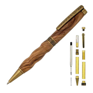 Olive Branch Pen Kit. Antique Brass parts