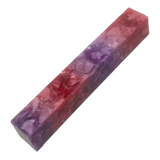 Wild Orchid acrylic pen blank with hot pink and purple chip-style pattern in acrylic acetate.