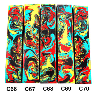 John Underhill handmade Alumilite pen blanks with multi colored swirl patterns. 66-70C