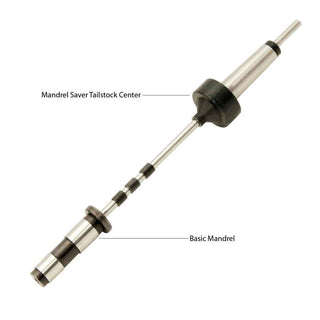 Pen mandrel saver kit with mandrel bushings and drill bit