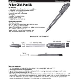 Police Click Pen Kit (PSI) - 4 Pen Kit Starter Set