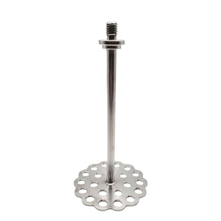 USA-made 304 stainless steel potato masher project kit with 3-inch perforated flat base and 3/8-16 threaded connection