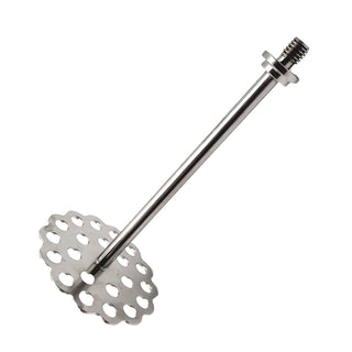 USA-made 304 stainless steel potato masher project kit with 3-inch perforated flat base and 3/8-16 threaded connection