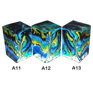 Resin Project blanks for small turnings - Blue multi