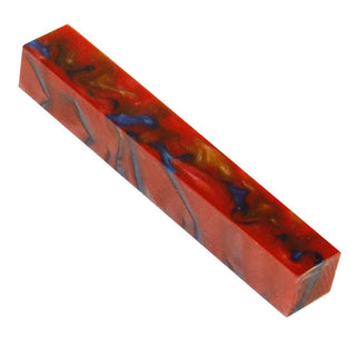 Red Blue & Gold Aquapearl Acrylic Pen Blank