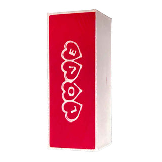 Candy heart Valentine’s Day pen blank resin filled. Red Verical view