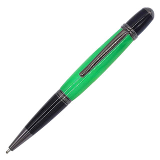 Regency Ballpoint Pen Kit. n Gun Metal and Black Chrome finish. Lifestyle front view.
