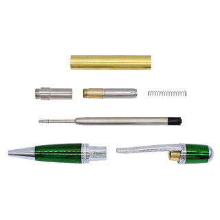 Regency XL Ballpoint Pen Kits. Green & Chrome Parts