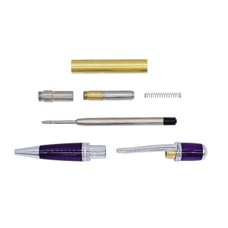 Regency XL Ballpoint Pen Kits. Purple & Chrome Parts