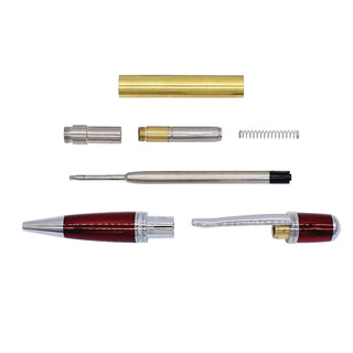 Regency XL Ballpoint Pen Kits. Red & Chrome Parts