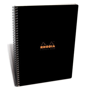 Rhodia 4 Colors Notebook - Side Wirebound 9 x 11.75 Lined Paper (Black)