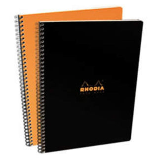 Rhodia Classic Notebook - Side Wirebound 9 x 11.75 Lined Paper - Choose Orange or Black