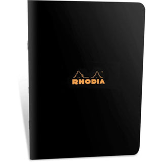 Rhodia Classic Notebooks - Side Staplebound 5.875 x 8.25 Lined Paper (Black)