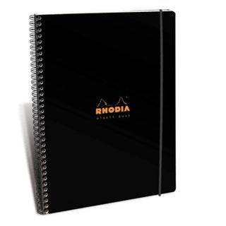 Rhodia Elasti Notebook - Side Wirebound 9 x 11.75 Lined Paper (Black)