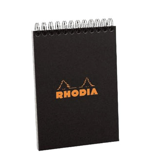 Rhodia N13 Notebook - Top Wirebound 4 x 6 Graph Paper (Black)