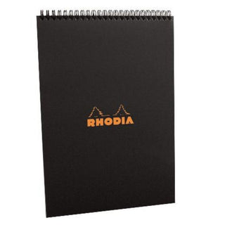 Rhodia N18 Notebook - Top Wirebound 8.25 x 11.75 Graph Paper (Black)