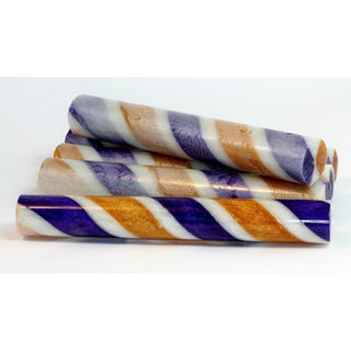 Sassy Stripes Pen Blanks - Purple Gold & White