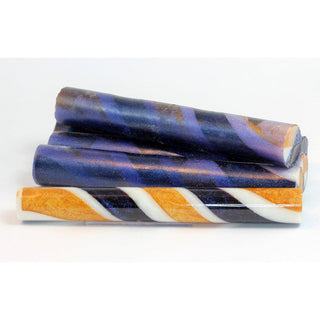 Sassy Stripes Pen Blanks - Sapphire Gold & White