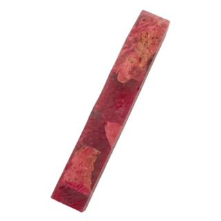 Red and orange marbled rectangular object on a white background