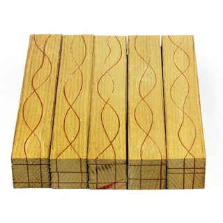 Segmented Serpentine Pen Blanks - Sassafras With Mahogany Veneers